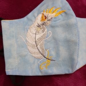 Cockatoo embroidered face mask